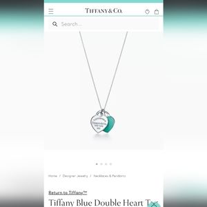 Tiffany & Co. Double Heart Tag necklace Blue